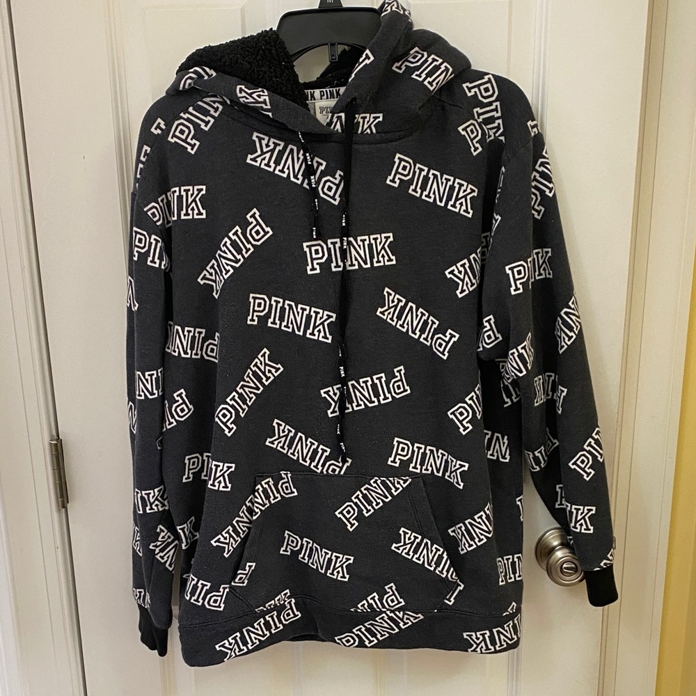 Victoria's Secret PINK Black and Gray Hoodie